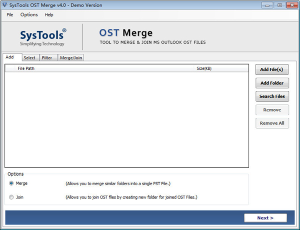 SysTools OST Merge1