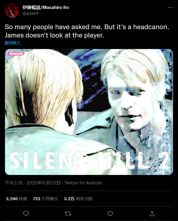《寂静岭2》主美澄清粉丝猜测：主角并没透过镜子看玩家